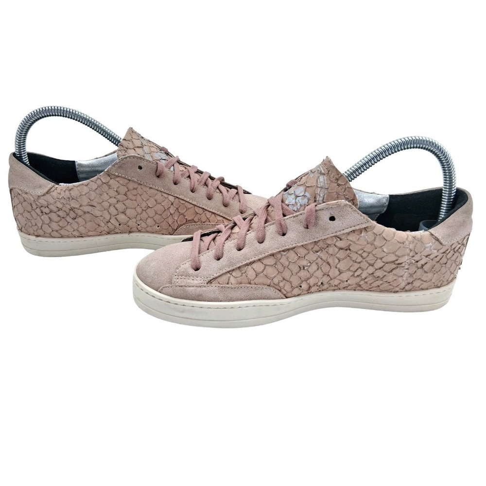 P448 Shoes Womens EU 37 US 7 Pink Suede Animal Print Italian Low Top Sneakers - Picture 13 of 13